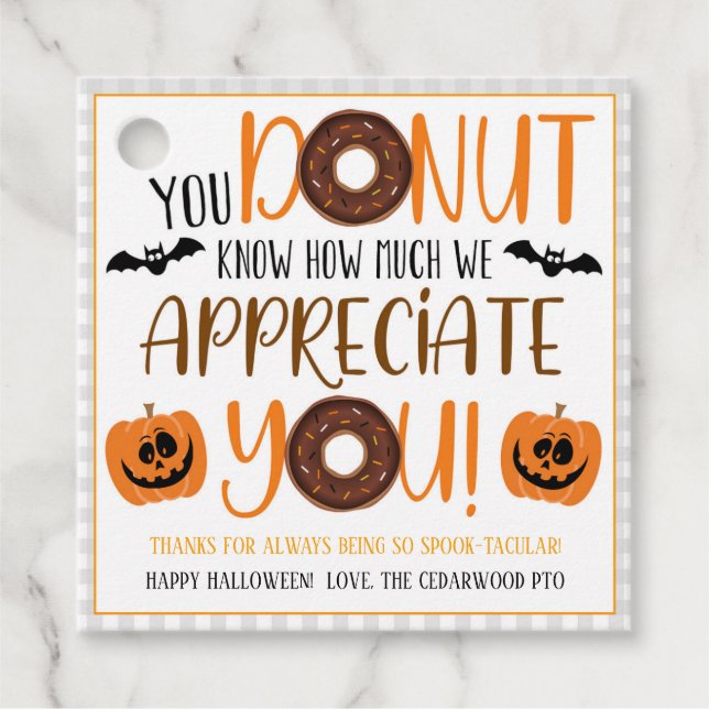 Halloween Donut Gift Tag (Front)