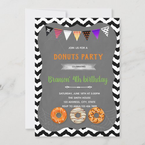 Halloween donut party Invitation