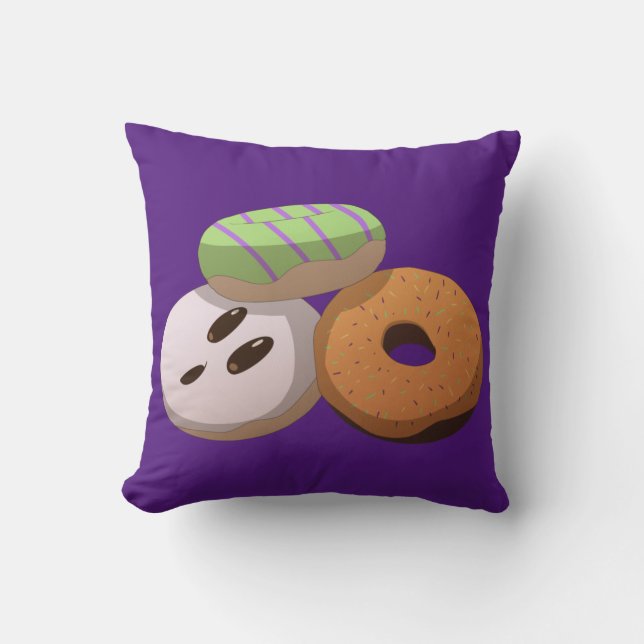 Halloween Donuts Throw Pillow (Front)