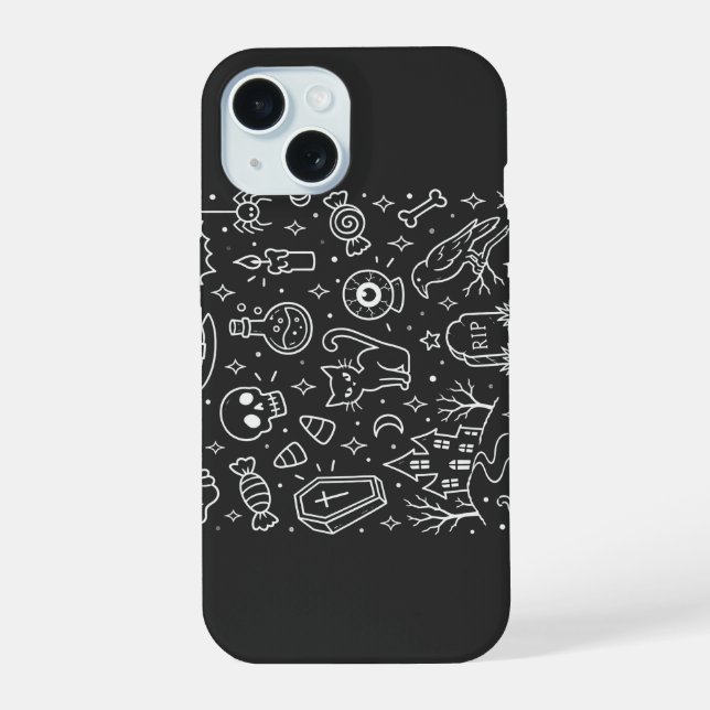 Halloween doodles back iphone case (Back)
