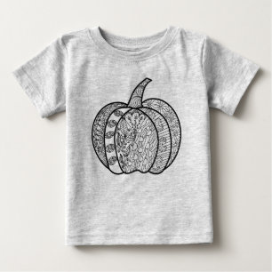 Halloween doodles boho mandala pumpkins Autumn Baby T-Shirt