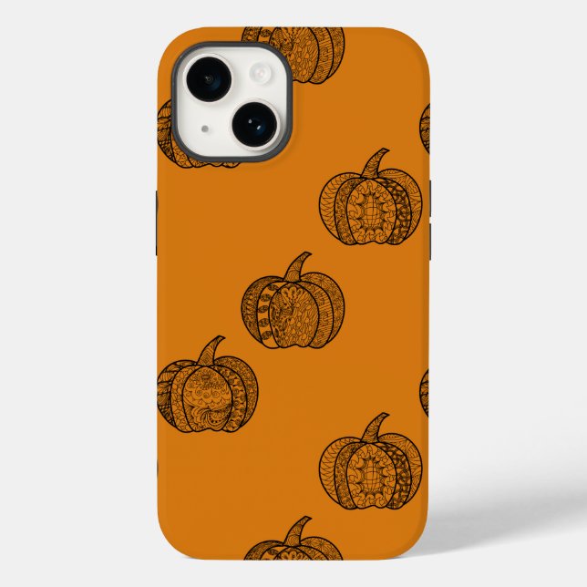 Halloween doodles boho mandala pumpkins Autumn Case-Mate iPhone Case (Back)