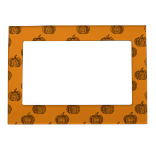 Halloween doodles boho mandala pumpkins Autumn Magnetic Frame