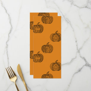 Halloween doodles boho mandala pumpkins Autumn Menu