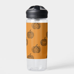Halloween doodles boho mandala pumpkins Autumn Water Bottle