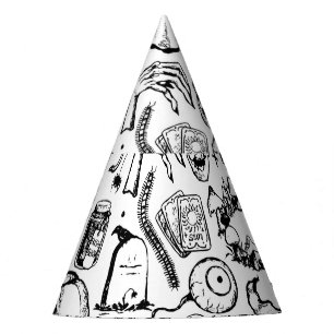 Halloween Doodles Collection, Vintage Style. Party Hat