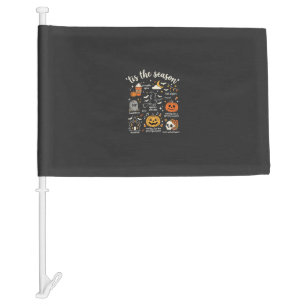 Halloween Doodles Tis the Season Witch Design Car Flag