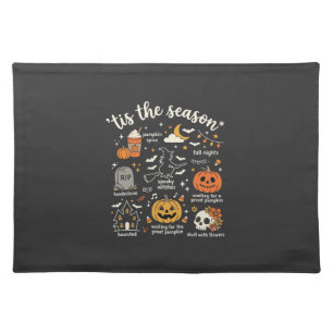 Halloween Doodles Tis the Season Witch Design Cloth Placemat