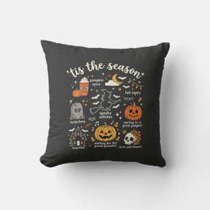 Halloween Doodles Tis the Season Witch Design Throw Pillow