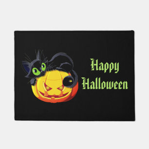 Halloween Door Mat-Cat/Pumpkin Doormat