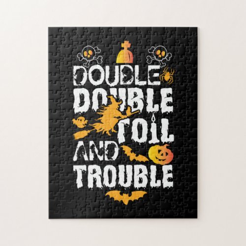 Halloween Double Double Oil And Trouble Birthday Jigsaw Puzzle