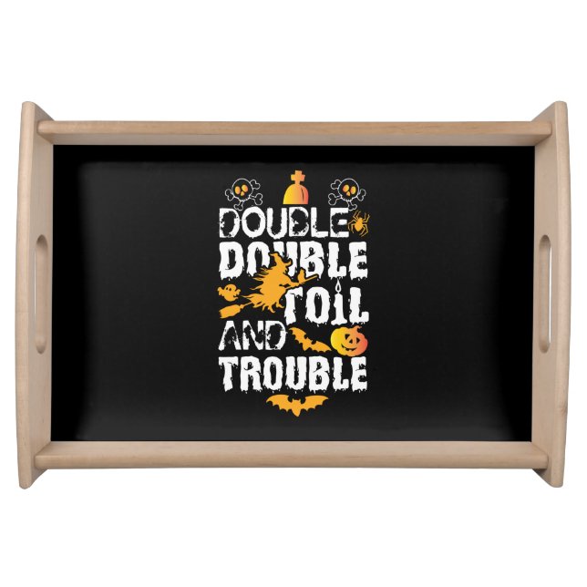 Halloween Double Double Oil And Trouble Birthday Serving Tray (Front)