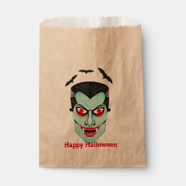 Halloween, Dracula, Bats, Birthday Party, Custom, Favor Bag (Front)