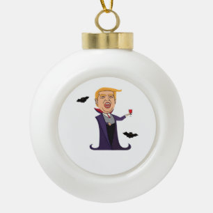 Halloween Dracula  Funny Ceramic Ball Christmas Ornament