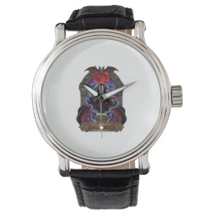 Halloween Dracula Red Moon Bats Skull_1 Watch