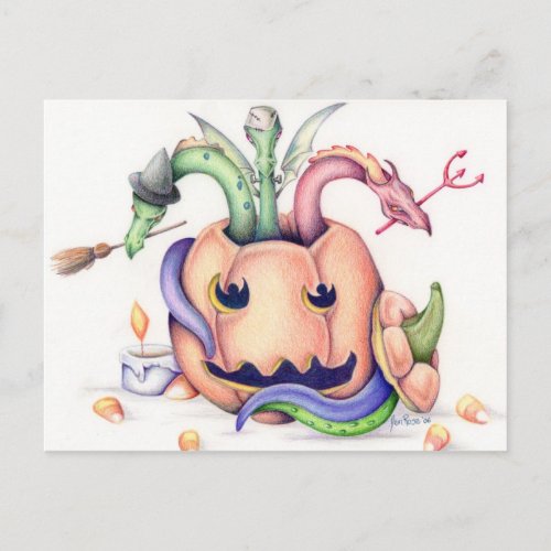 Halloween Dragons Post Card