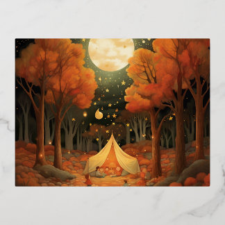 Halloween Dreamscape: An Evening of Whimsical Frie Foil Holiday Postcard