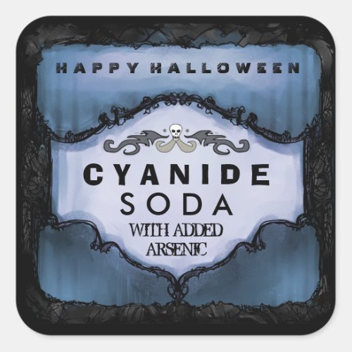Halloween Drink Label _ Eerie Blue Large Square