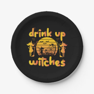Halloween Drink Up Witches Birthday Paper Plates