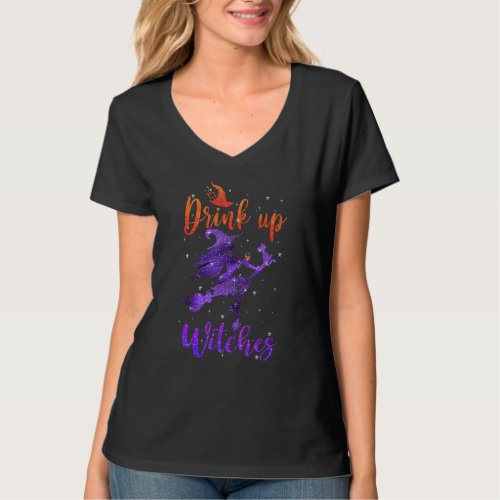 Halloween Drink Up Witches Costumes Wine  Hallowin T_Shirt