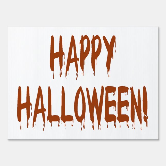 Halloween Dripping Blood Text Sign (Front)