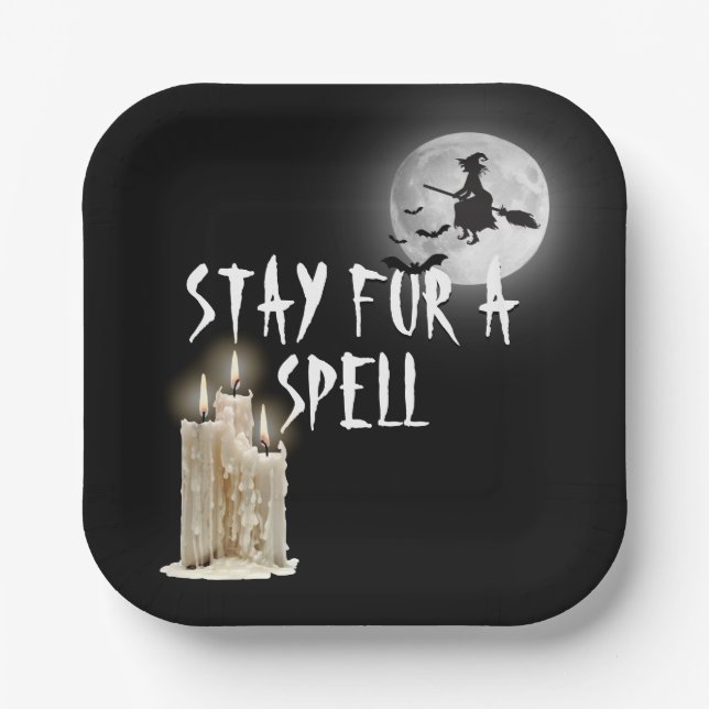 Halloween Dripping Candles  Paper Plates (Front)