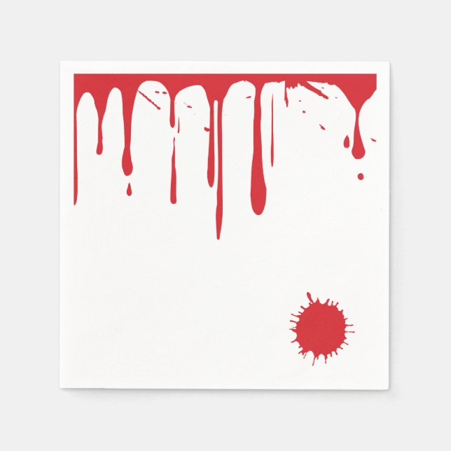 Halloween Dripping Gory Blood Splatters Death Napkins (Front)