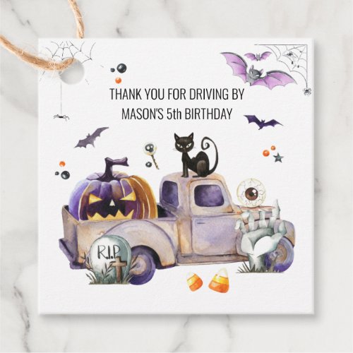 Halloween  Drive_By Birthday Party Thank You Favor Tags