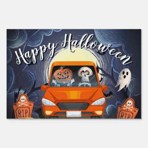 Halloween Drive In thru Car Party Sign