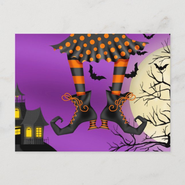 Halloween (Drop In) Postcard Invitation (Front)