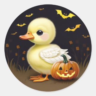 Halloween Duck with Pumpkin Sticker