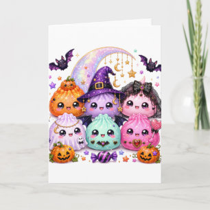 Halloween Dumpling Squishies Viral Kawaii Pumpkin Card