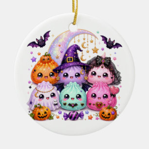 Halloween Dumpling Squishies Viral Kawaii Pumpkin Ceramic Ornament