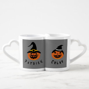 Halloween Duo Couple Jack O Lantern Hocus Pocus Coffee Mug Set
