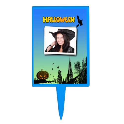 Halloween Dusk with Witch Add Photo Frame Topper