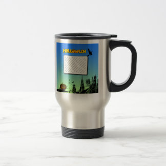 Halloween Dusk with Witch Add Photo Frame Travel Mug