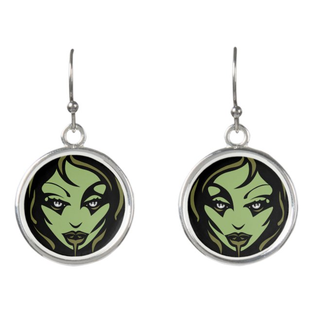 Halloween Earrings Halloween Zombie Earrings (Front)
