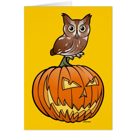 Halloween Eastern Screech Owl Cards (Front)