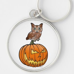 Halloween Eastern Screech Owl Keychain
