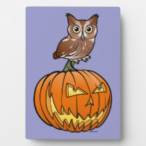 Halloween Eastern Screech Owl Photo Plaque 5