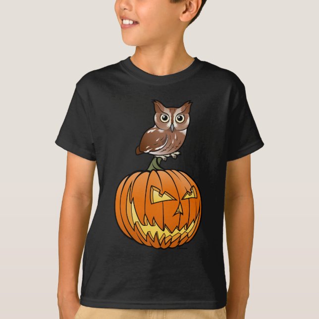 Halloween Eastern Screech Owl T-Shirt (Front)