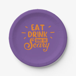 Halloween, Eat Drink and Be Scary Party Paper Plates