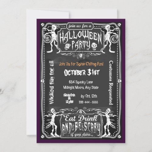 Halloween Eat Drink Be Scary Invitation