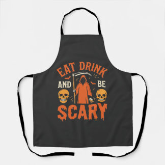 Halloween Eat Drink Be Scary Reaper Design_1 Apron