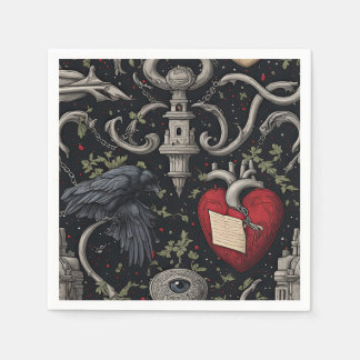Halloween Edgar Allan Poe Inspired Napkins