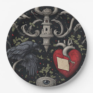 Halloween Edgar Allan Poe Inspired Paper Plates