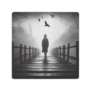  Halloween Edgar Allan Poe Raven Poem Metal Print