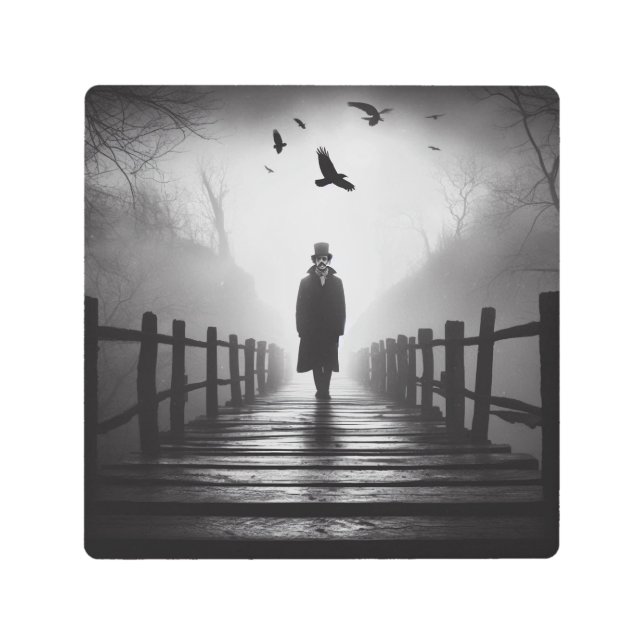  Halloween Edgar Allan Poe Raven Poem Metal Print (Front)