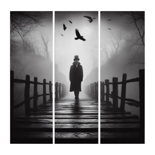  Halloween Edgar Allan Poe Raven Poem Triptych