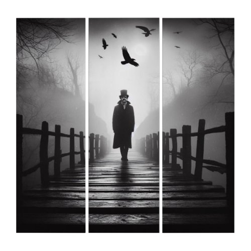  Halloween Edgar Allan Poe Raven Poem Triptych